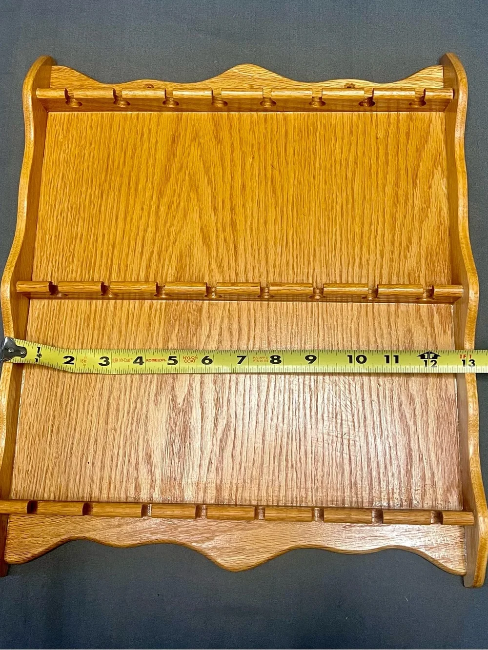 VTG Three Tier Wooden Spoon Rack Wall Hanging Collector Spoon Display 24 Slots